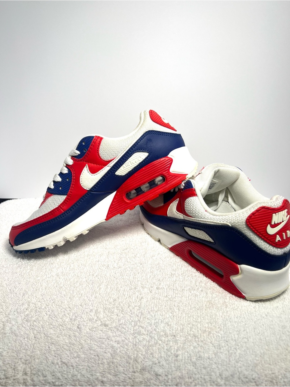 Nike Air Max 90 USA 2020 Mens Size 8 Red White Royal Blue Sneaker CW5456-100 - Picture 8 of 11